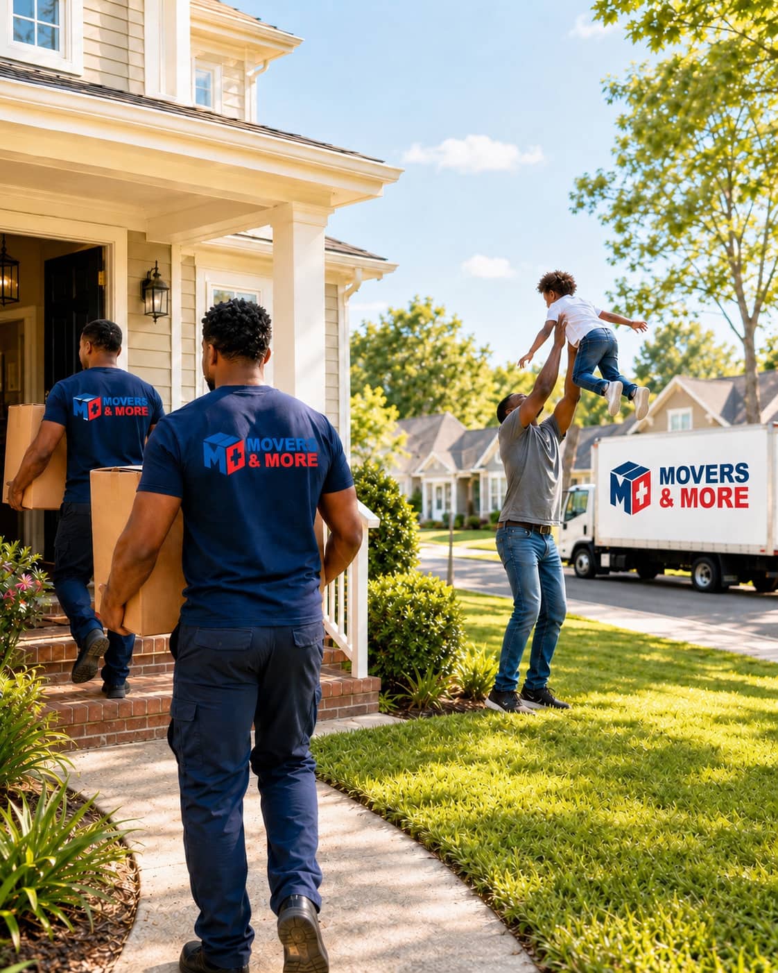 Professional movers loading a truck